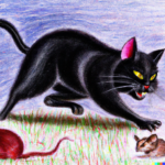 ציור מכונה AI - חתול רודף אחרי עכבר